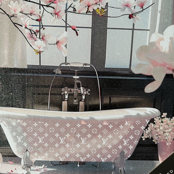 Design District Other - 🌶️👑 Luxury Fashion Bath Wall Art with Pink Floral Accents